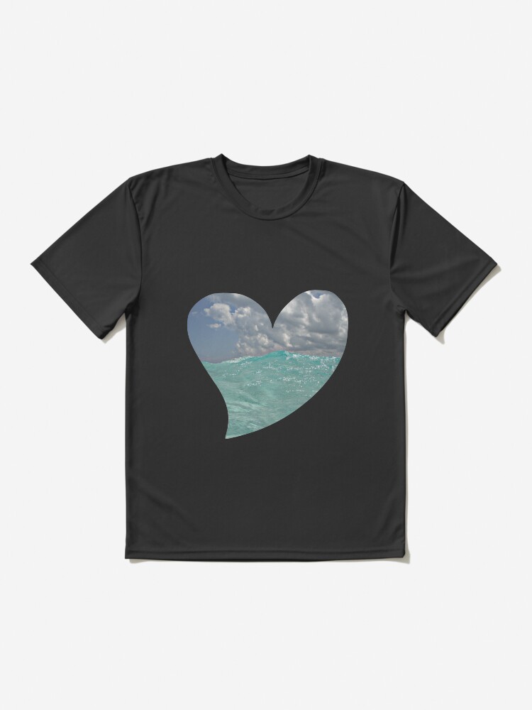 Alternate view of Ocean Waves on a Heart Active T-Shirt