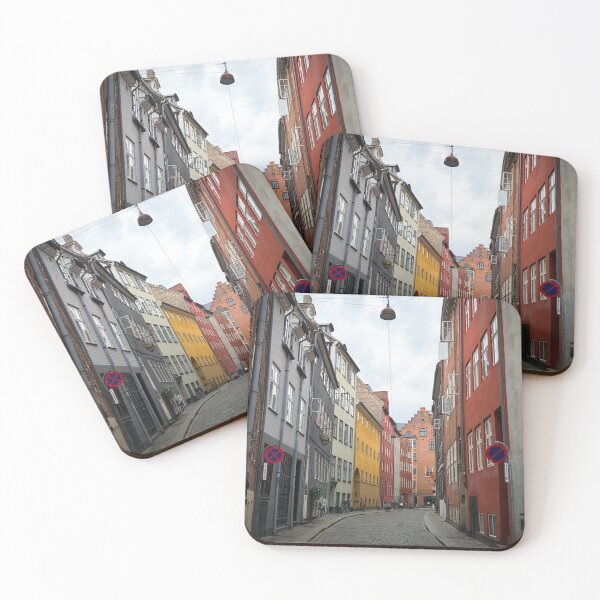 Item preview, Colorful Hygge Copenhagen Denmark city street designed and sold by kaffekatten.