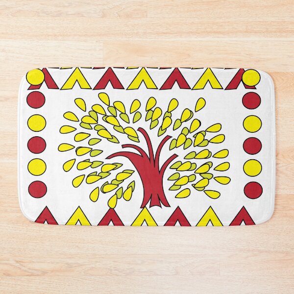 Item preview, Red Yellow Abstract Mountain and Green Yellow Banyan Tree designed and sold by Nisha Prabhu.