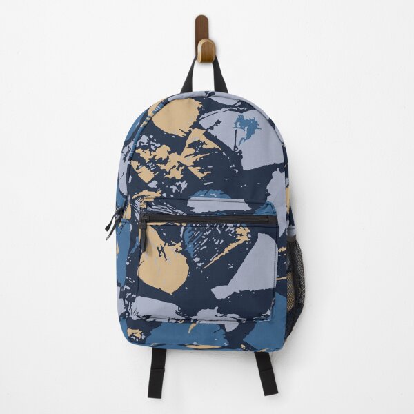 Item preview, Blue Camouflage Digital Wood Pattern in Blue Shades, Beige and Black designed and sold by ShopieHome.