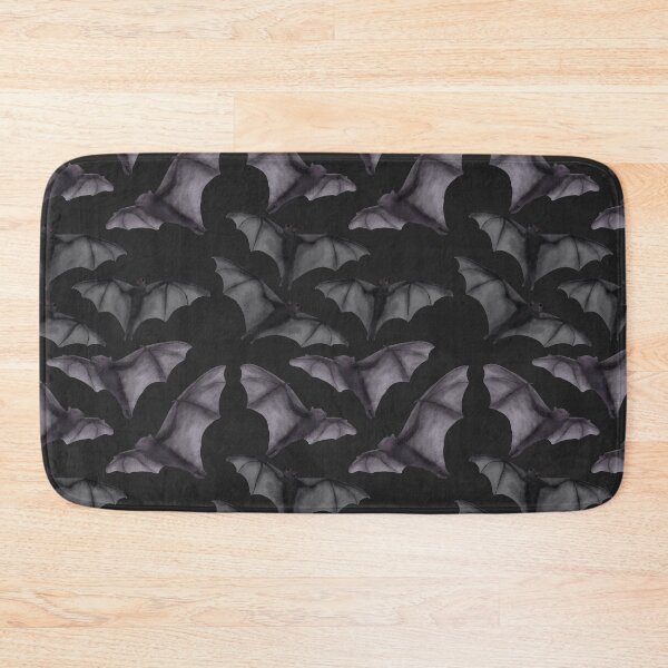 Item preview, Black Cute Watercolour Flying Bats Patern designed and sold by marta-maria.