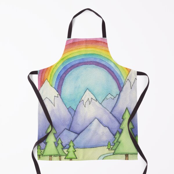 Item preview, Mountains Rainbow Pine Trees Outdoors PNW Art designed and sold by Olga Shvartsur.