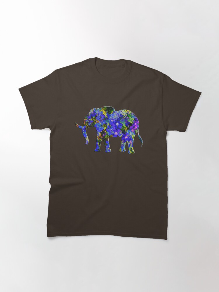 Alternate view of Exotic floral elephant design Classic T-Shirt