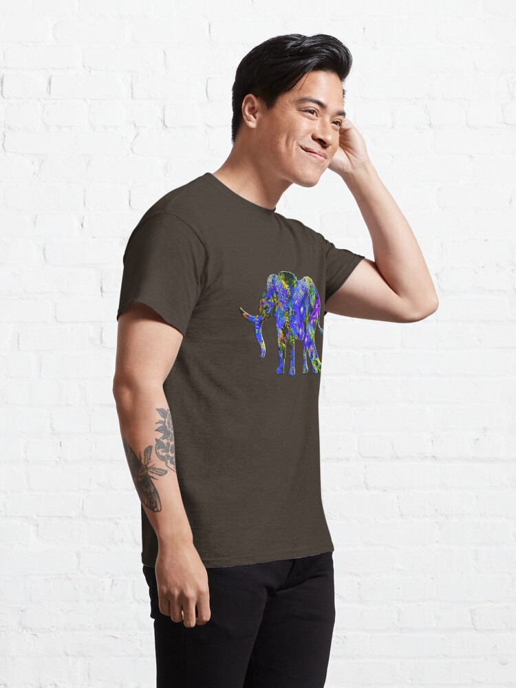 Alternate view of Exotic floral elephant design Classic T-Shirt