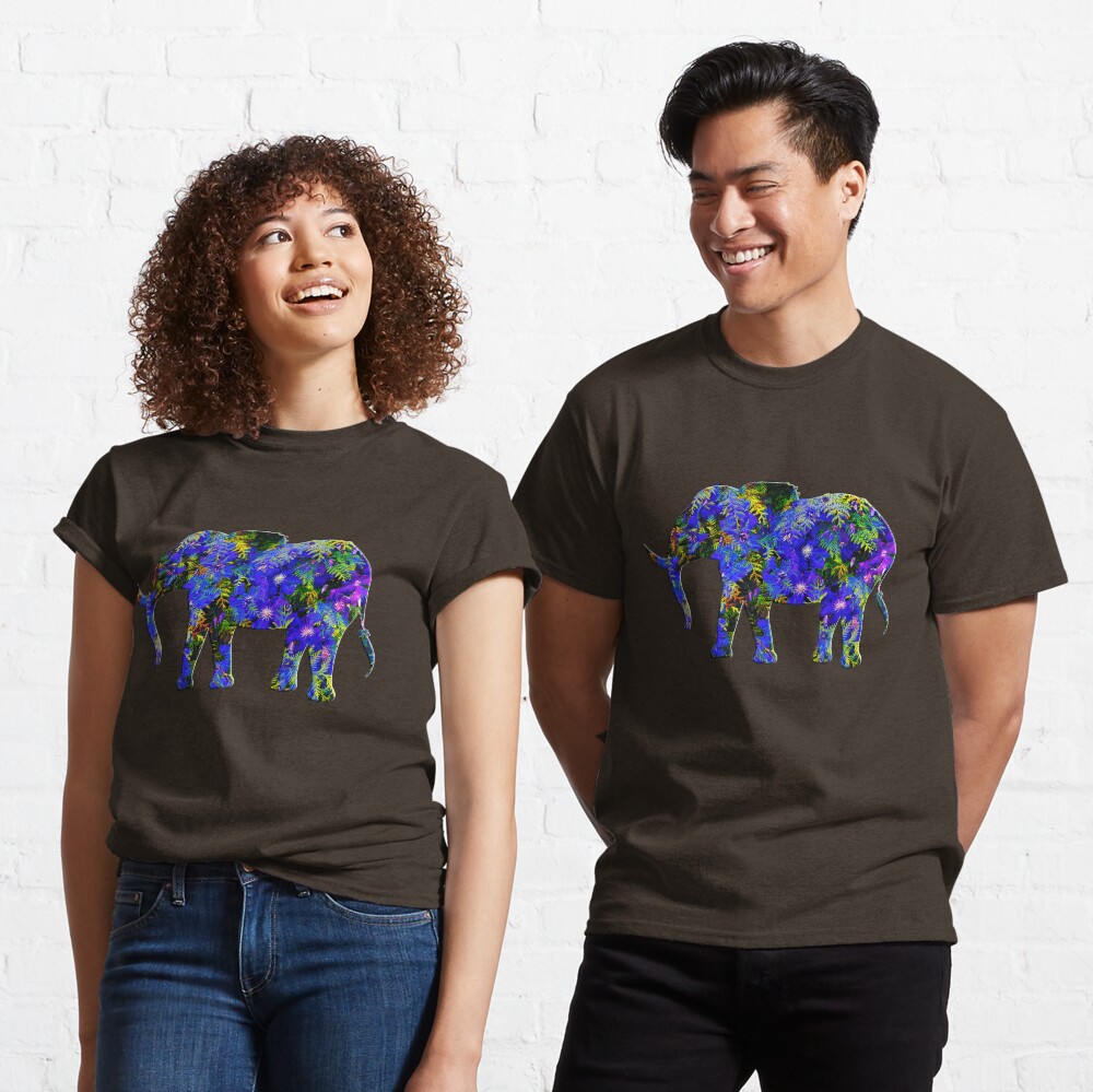 Exotic floral elephant design Classic T-Shirt