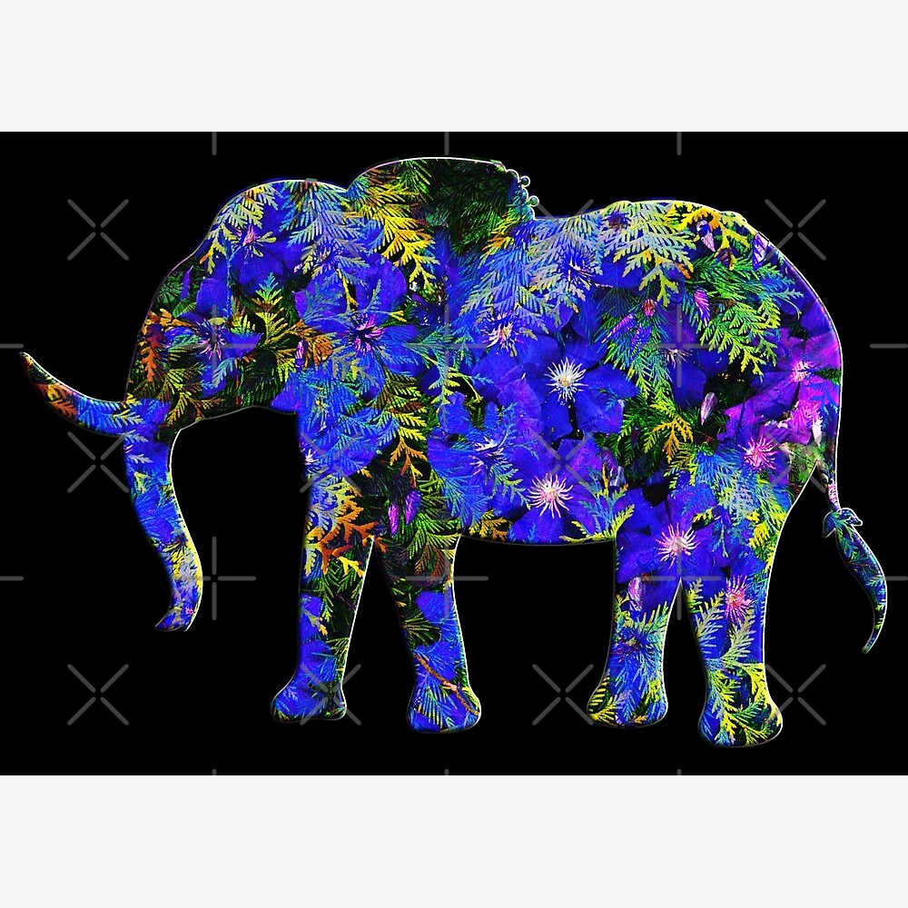Exotic floral elephant design — Poster