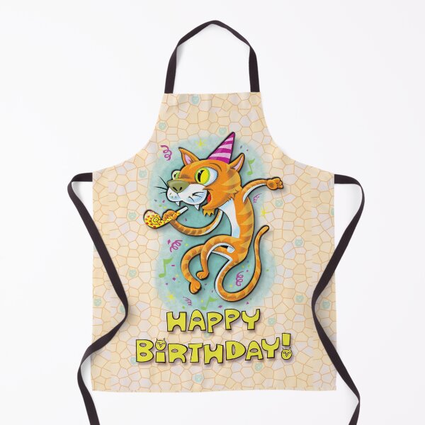 Item preview, Jumping Happy Party Cat - Birthday Wishes designed and sold by KenRinkel.