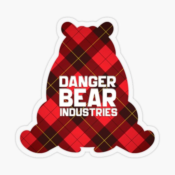 Plaid Bear from Danger Bear Industries Transparent Sticker