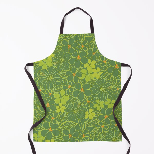 Item preview, Vector green frangipani and hibiscus tropical flowers pattern designed and sold by jamiesoondesign.