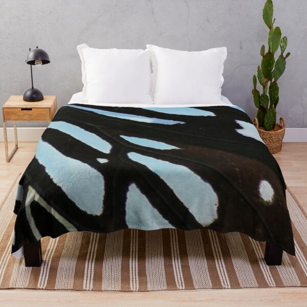 Item preview, Chic black and Blue Butterfly wing  comforter and shower curtain designed and sold by hausofbutterfly.