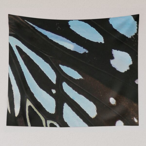 Item preview, Chic black and Blue Butterfly wing  comforter and shower curtain designed and sold by hausofbutterfly.