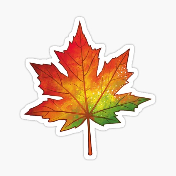 Item preview, Pretty maple leaf changing rainbow colors designed and sold by arterialmotive.