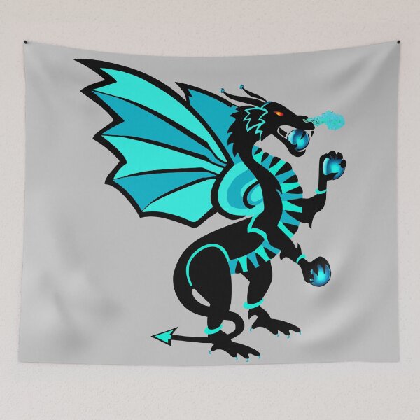 Item preview, Blue and black dragon guardian of blue pearls designed and sold by Astralia.