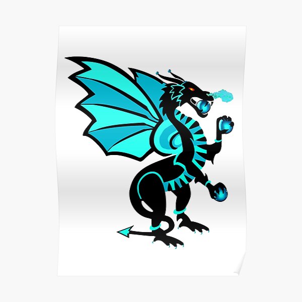 Poster Blauer Drache Redbubble