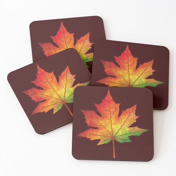 Item preview, Pretty maple leaf changing rainbow colors designed and sold by arterialmotive.