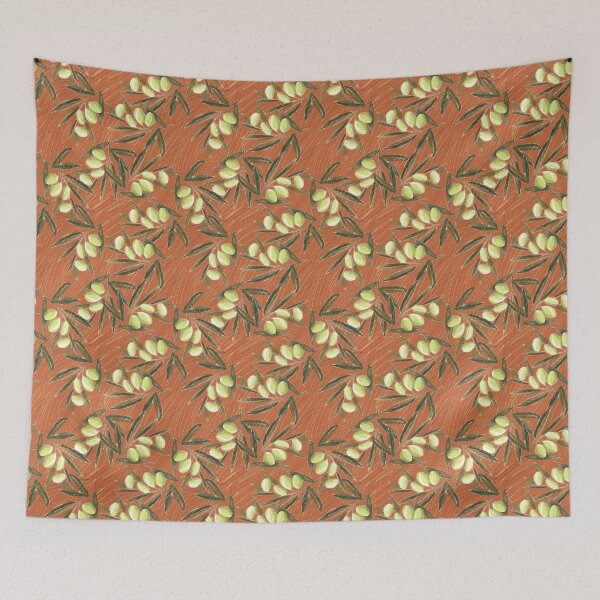 Item preview, Olives on terracotta background designed and sold by Irina Ivanova.