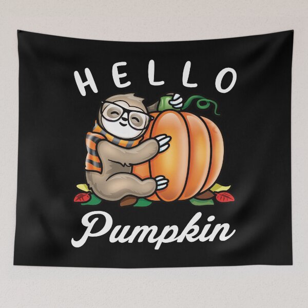Item preview, Hello Pumpkin - Cute Fall Sloth Autumn Leaves Foliage designed and sold by pablomendoza.