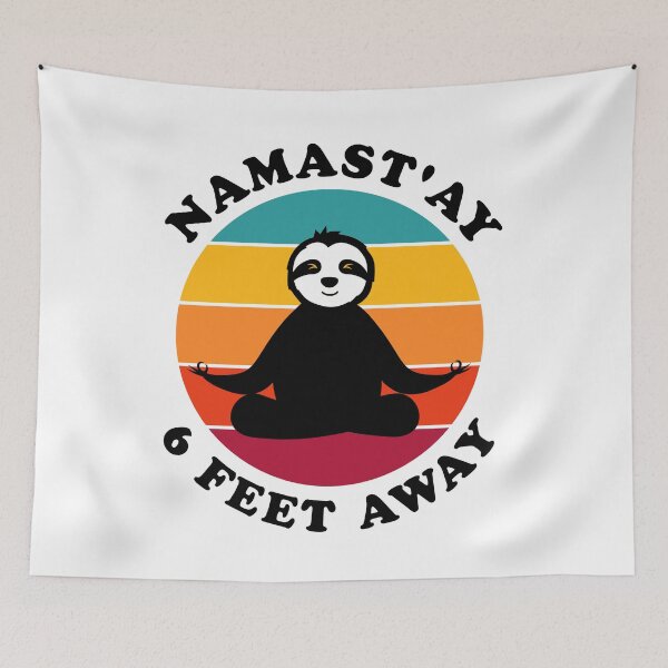 Item preview, Namast’ay 6 feet Away Yoga Sloth  designed and sold by Dollfacedesign.