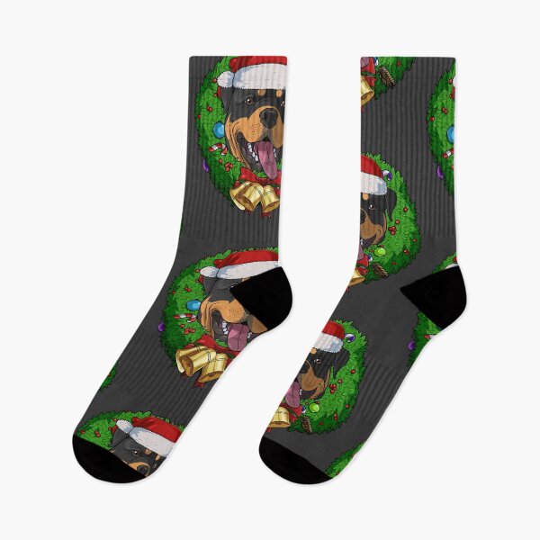 Item preview, Rottweiler Santa Christmas Wreath designed and sold by Nosek1ng.