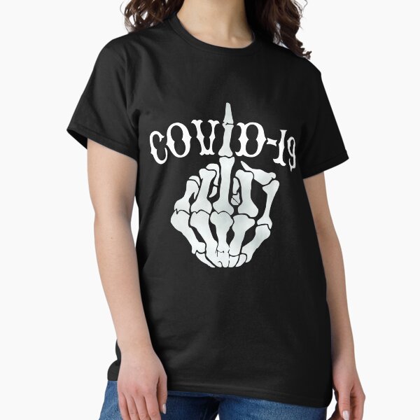 Item preview, Give the corona virus the bird, Halloween skeleton middle finger designed and sold by MERCH HQ.