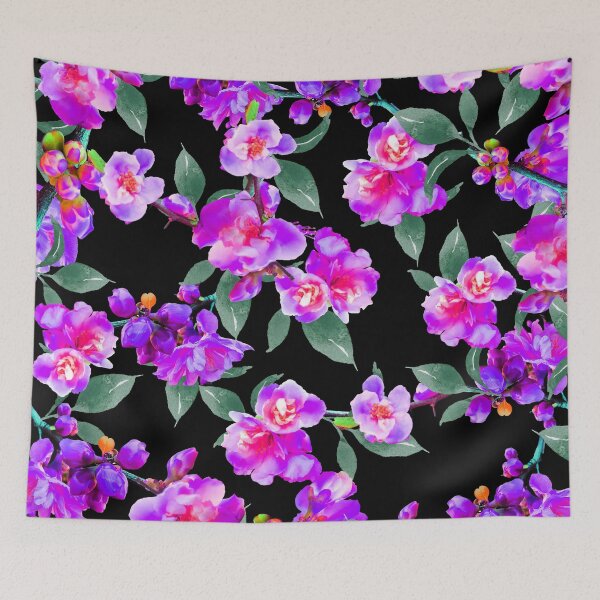 Artikelvorschau, Vintage Purpfect Blossoms - Blüten gebeizt lila mit rosa Highlights entworfen und verkauft von CheckOutOz.