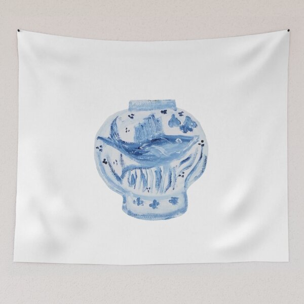 Item preview, Blue White Ginger Jar Fish  designed and sold by monpetitbijou.