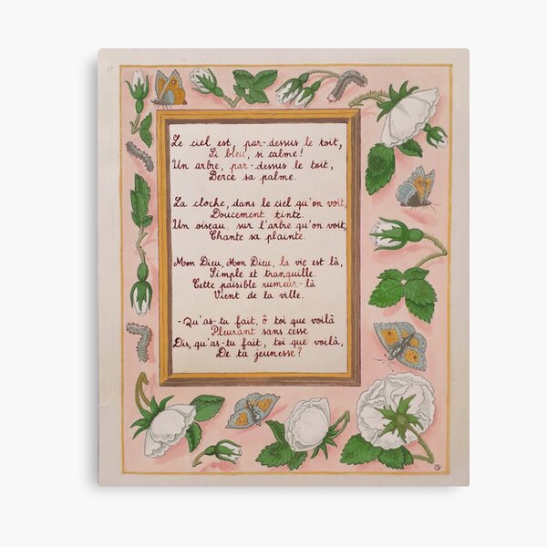 French Poem Wall Art Redbubble