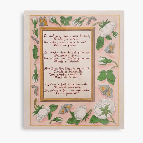 French Poem Wall Art Redbubble