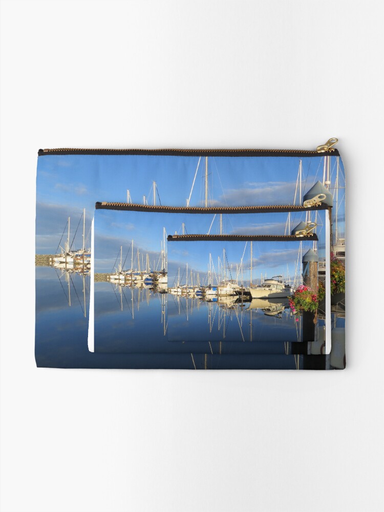 Alternate view of Beautiful and Colorful Yachts and Sailboats in a Marina Zipper Pouch