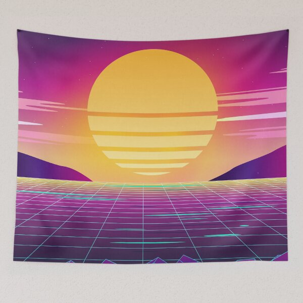 Item preview, 80s Sunset at the Beach Retrowave designed and sold by MaiZephyr.