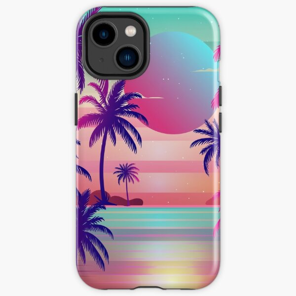 Sunset Palm Trees Vaporwave Aesthetic iPhone Tough Case
