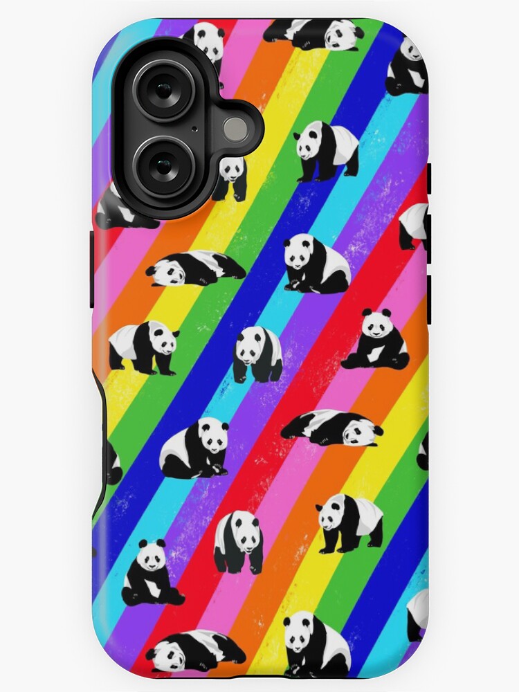 Imagen 1 de 4, Funda de iPhone con la obra Patrón de arco iris de panda, diseñada y vendida por OneThreeSix.