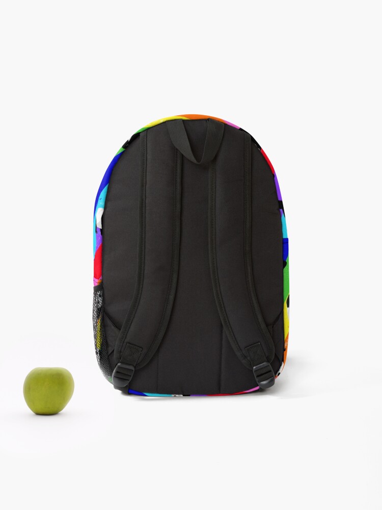 Imagen 2 de 3, Mochila con la obra Patrón de arco iris de panda, diseñada y vendida por OneThreeSix.