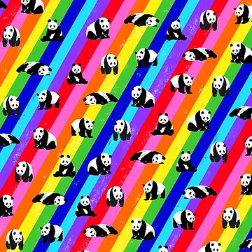 Imagen de la obra Patrón de arco iris de panda de OneThreeSix