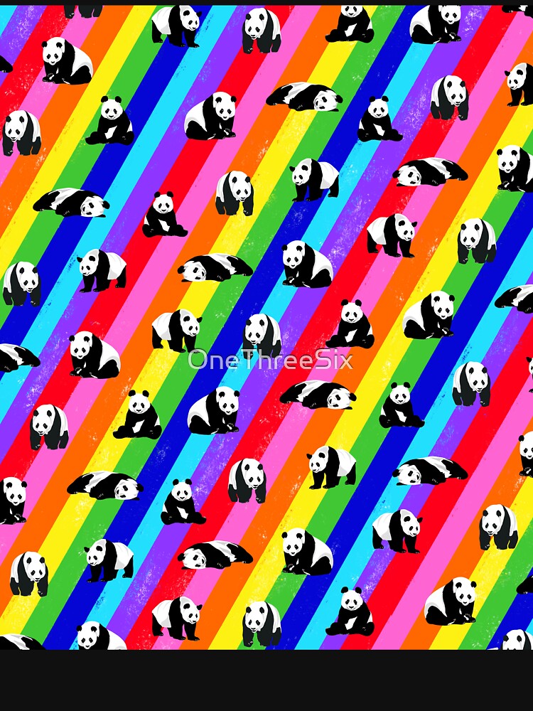 Imagen 7 de 7, Camiseta deportiva con la obra Patrón de arco iris de panda, diseñada y vendida por OneThreeSix.