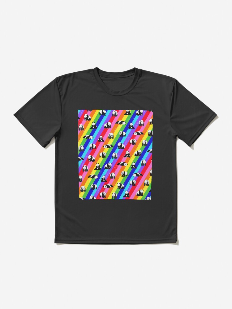 Imagen 2 de 7, Camiseta deportiva con la obra Patrón de arco iris de panda, diseñada y vendida por OneThreeSix.