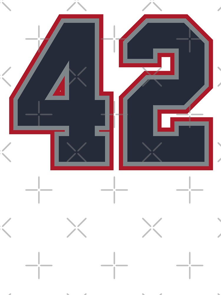 42 Navy Grey Red Sports Number Fourty-Two Sticker for Sale by HelloFromAja