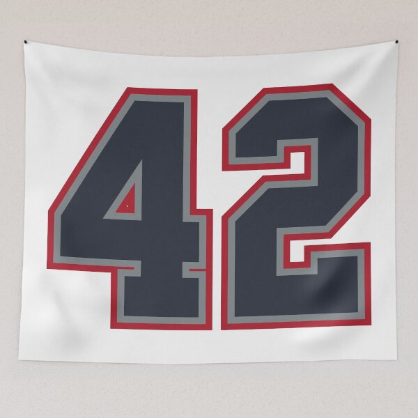 Item preview, 42 Navy Grey Red Sports Number Fourty-Two designed and sold by HelloFromAja.