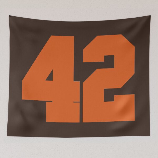 Item preview, 42 Number Cleveland Sports Fourty-Two Brown Jersey designed and sold by HelloFromAja.