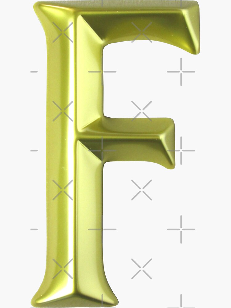 LETTER F In Gold by stickysterscom