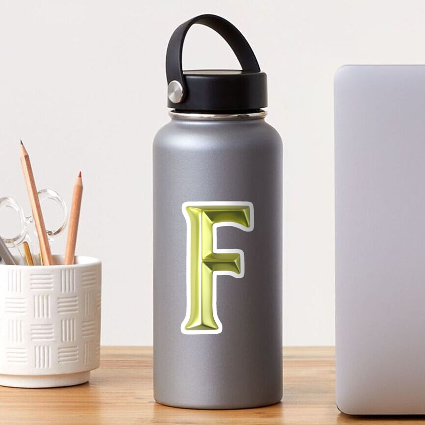 LETTER F In Gold Sticker
