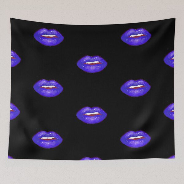 Item preview, Violet Blue Realistic Lips Lipstick Painted designed and sold by javes93.