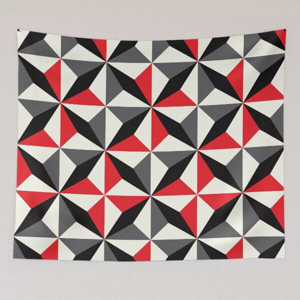 Item preview, Geometric Pattern 25 (black red diamonds) designed and sold by Geometric Patterns.