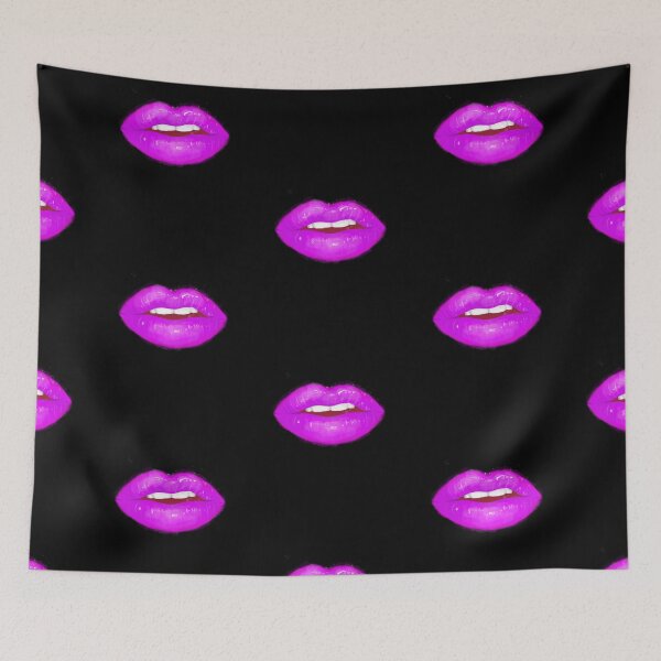 Item preview, Bright Violet Realistic Lips Lipstick Painted designed and sold by javes93.