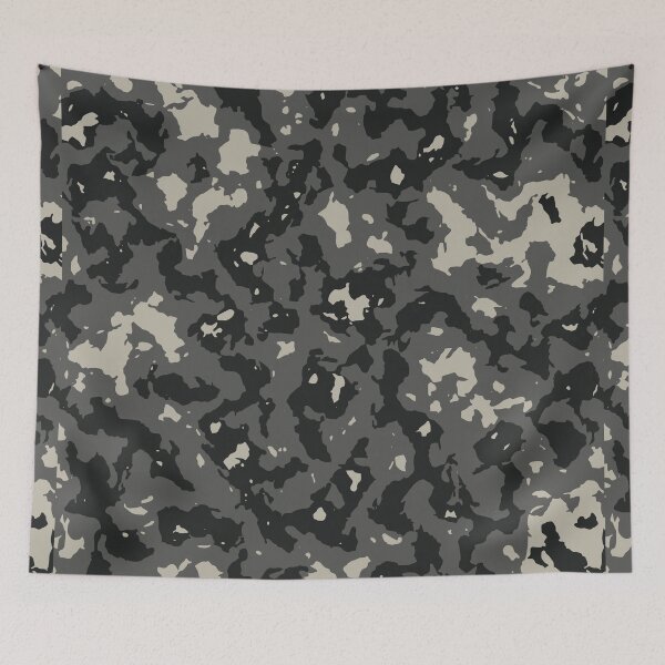 Item preview, Gray Camo Palette Knife Camouflage Patterns in Grey Shades and Black designed and sold by ShopieHome.