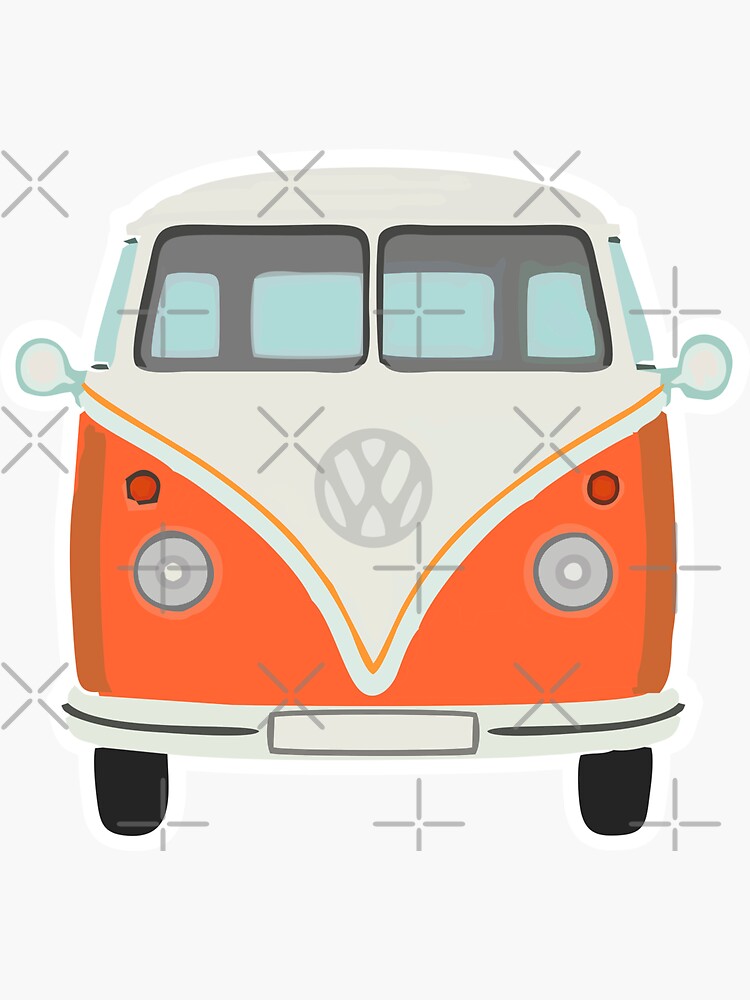 Orange Camper Van by stickysterscom