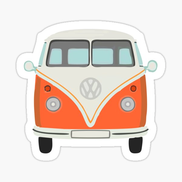 Orange Camper Van Sticker
