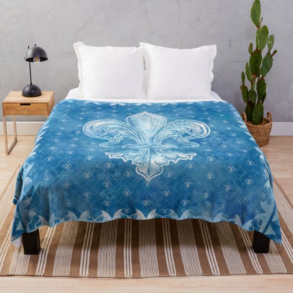Artikelvorschau, Fleur-de-lis blaues Aquarell entworfen und verkauft von k9printart.