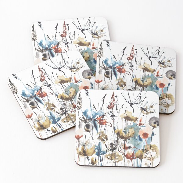 Item preview, Abstract ink wildlfowers meadow designed and sold by kittyvdheuvel.