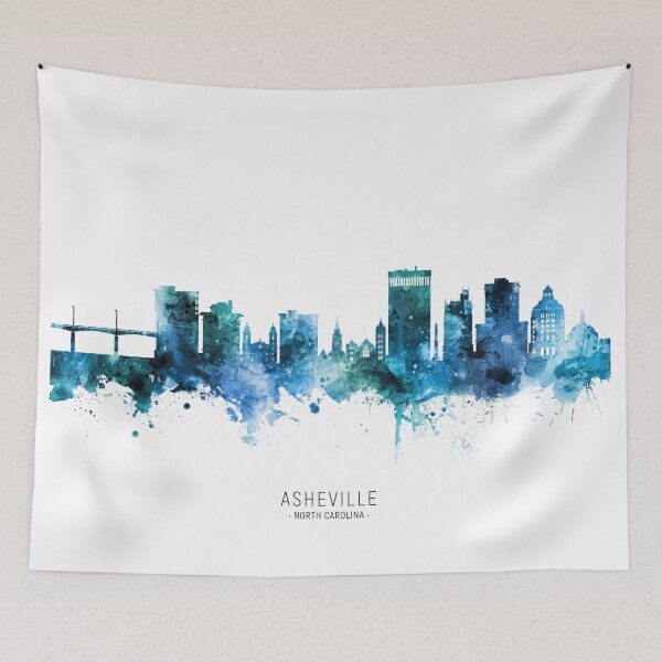 Item preview, Asheville North Carolina Skyline designed and sold by ArtPrints.